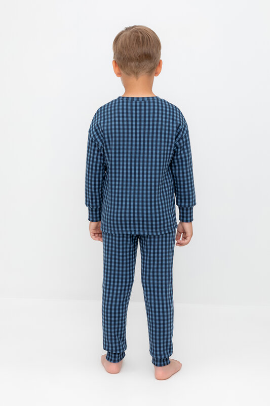 CROCKID Пижама 564976 К 1581 синий джинс, маленькая клетка