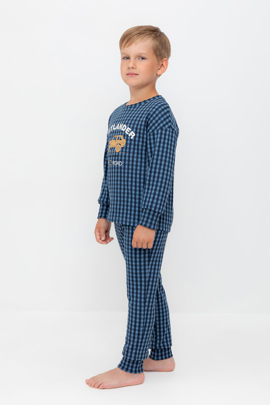 CROCKID Пижама 564976 К 1581 синий джинс, маленькая клетка