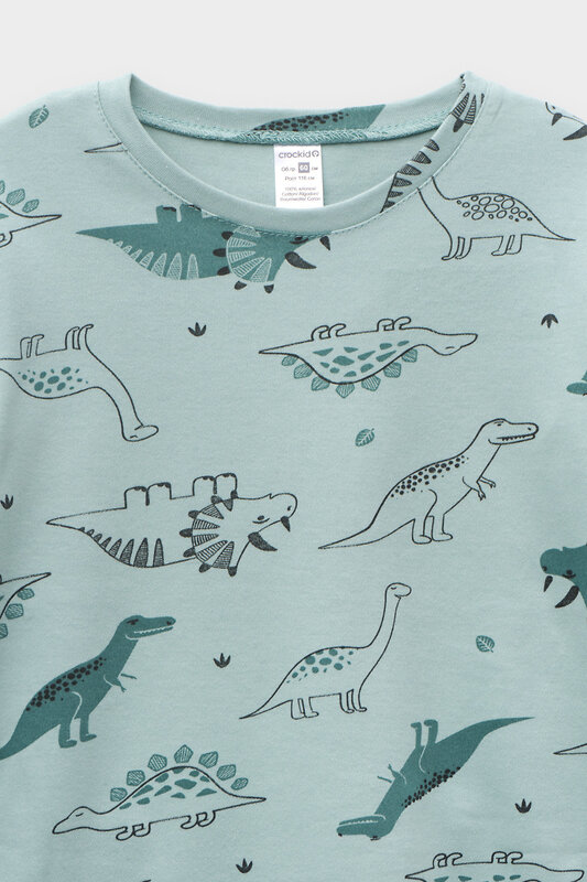 CROCKID Пижама 564977 К 1552/24 голубой прибой, динозавры