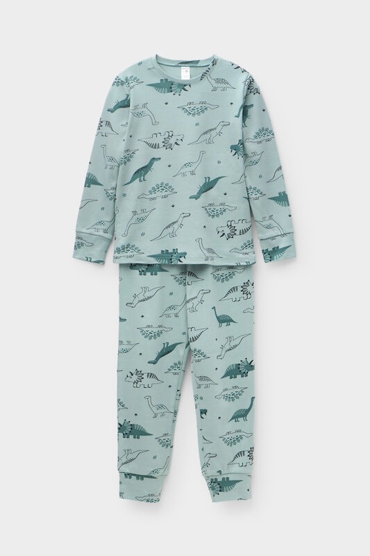 CROCKID Пижама 564977 К 1552/24 голубой прибой, динозавры