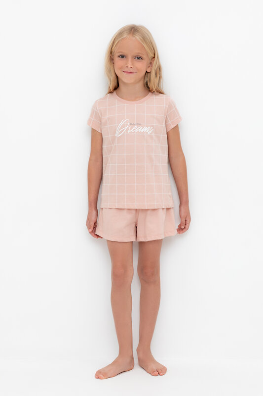 CROCKID Пижама 564984 К 1642 дымчатая роза, двойная клетка