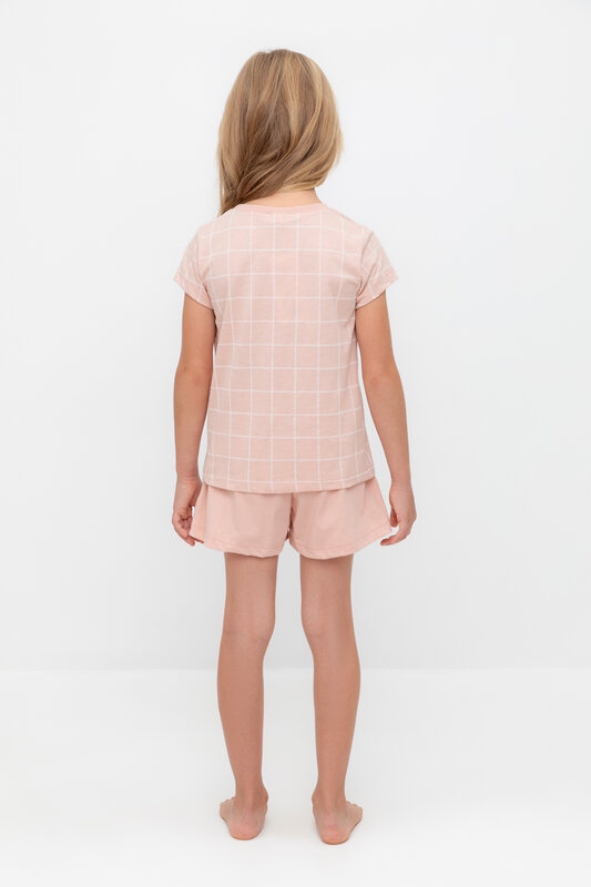 CROCKID Пижама 564984 К 1642 дымчатая роза, двойная клетка