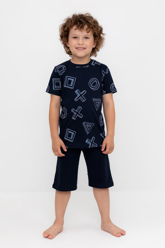 CROCKID Пижама 564987 К 1614 объемные фигуры, индиго