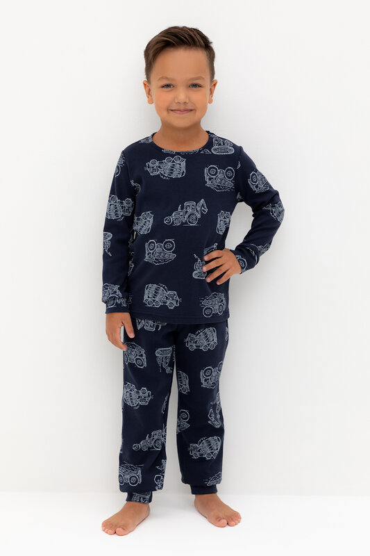 CROCKID Пижама 564988 К 1552 морской синий, дорожная техника