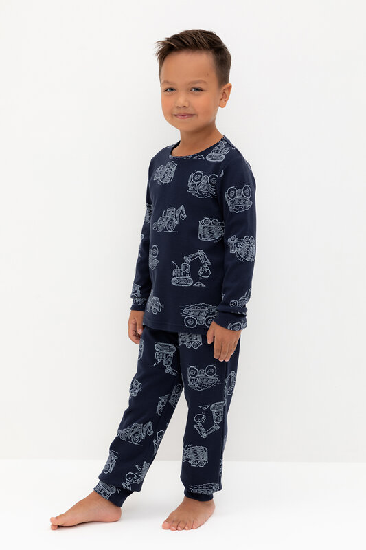 CROCKID Пижама 564988 К 1552 морской синий, дорожная техника