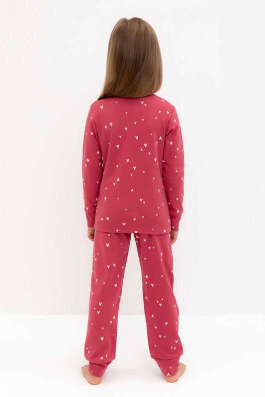 CROCKID Пижама 565002 К 1621 спелая вишня, сердечки