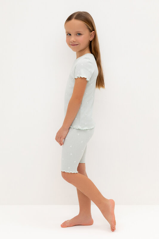 CROCKID Пижама 565006 К 1632 серое небо, мини листики