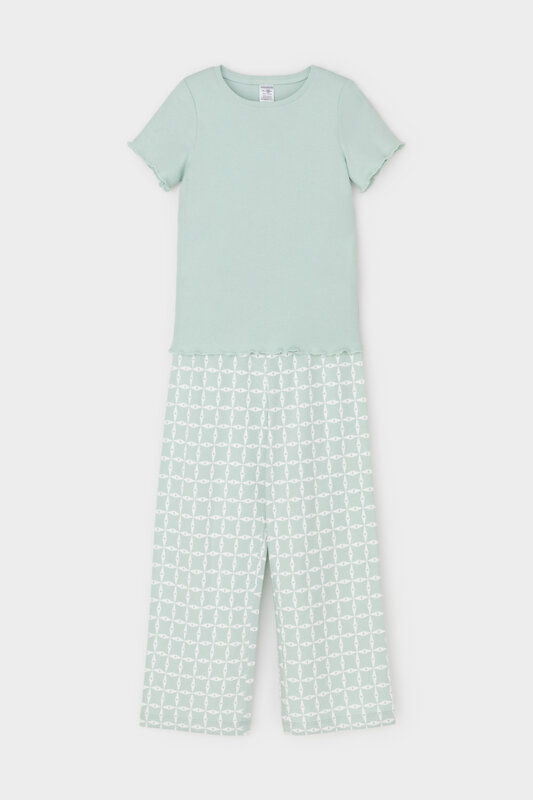 CROCKID Пижама 565008 К 1636 голубая дымка, морская клетка