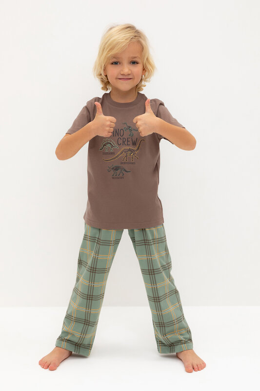 CROCKID Пижама 565014 К 1599/25 сосновая кора, текстильная клетка