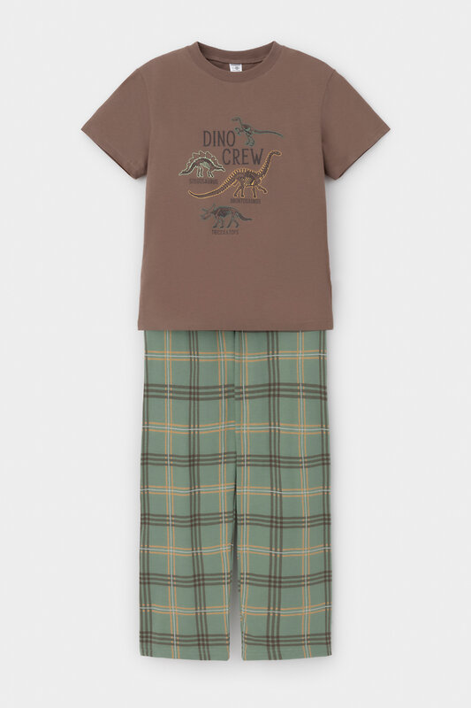 CROCKID Пижама 565014 К 1599/25 сосновая кора, текстильная клетка