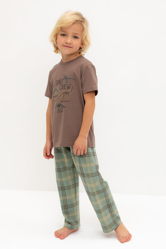 CROCKID Пижама 565014 К 1599/25 сосновая кора, текстильная клетка