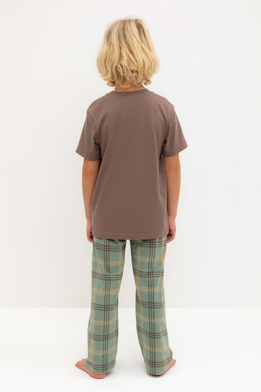 CROCKID Пижама 565014 К 1599/25 сосновая кора, текстильная клетка