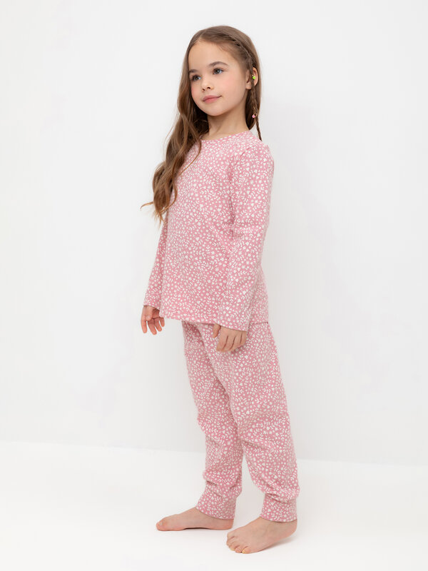 CROCKID Пижама 565016 К 1561 розовый зефир, цветочный узор