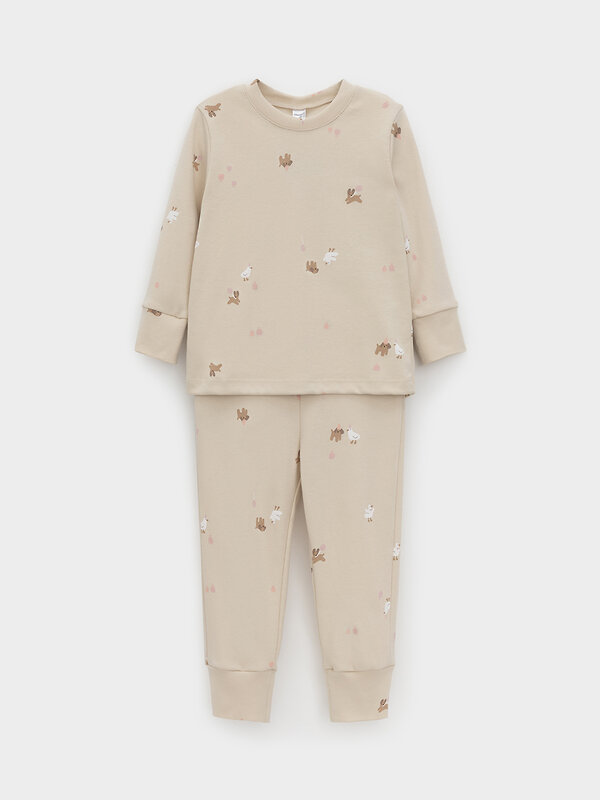 CROCKID Пижама 565020 К 1552 серо-бежевый, милые животные