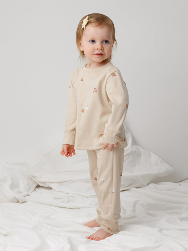 CROCKID Пижама 565020 К 1552 серо-бежевый, милые животные