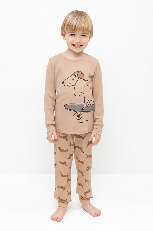 CROCKID Пижама 565021 К 1541 нежный бежевый, таксы