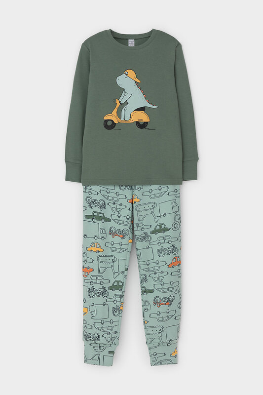 CROCKID Пижама 565022 К 1541 зеленый мох, машинки