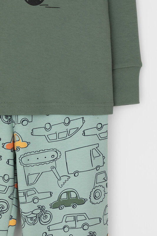CROCKID Пижама 565022 К 1541 зеленый мох, машинки