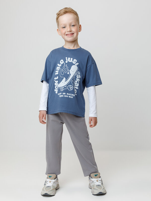 CROCKID Брюки 565044 МП 400882-2уп серый, темно-синий