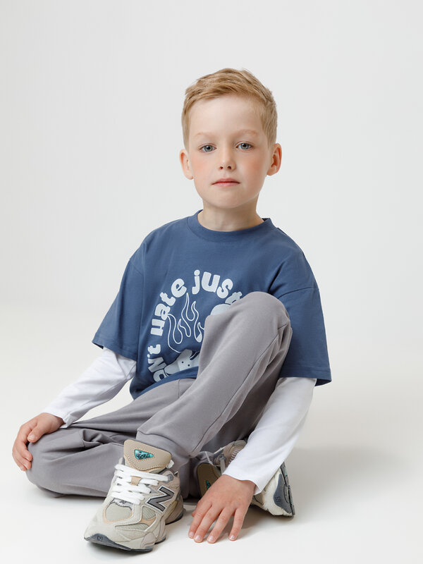 CROCKID Брюки 565046 МП 400882-2уп синий, серый