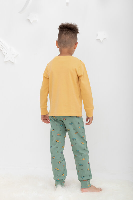 CROCKID Пижама 565049 К 1541/25 пшеница, гонки на весеннем зеленом