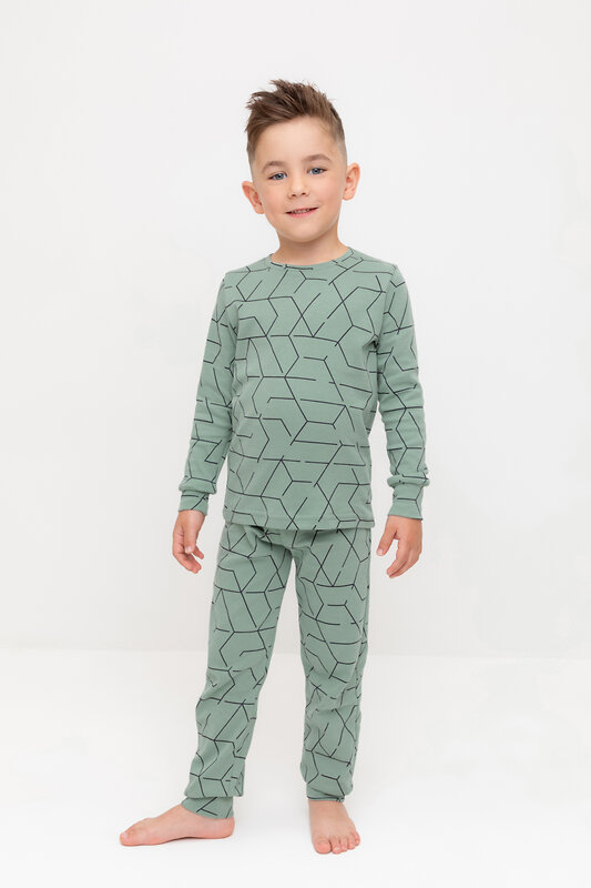 CROCKID Пижама 565053 К 1552 эвкалипт, геометрический рисунок