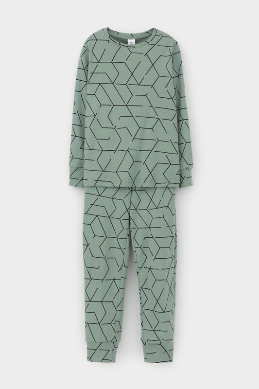CROCKID Пижама 565053 К 1552 эвкалипт, геометрический рисунок