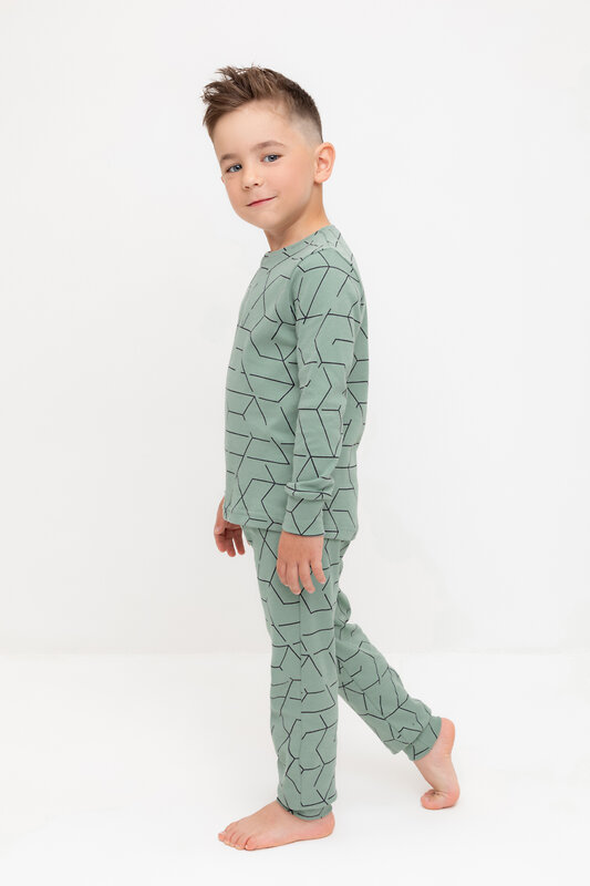 CROCKID Пижама 565053 К 1552 эвкалипт, геометрический рисунок