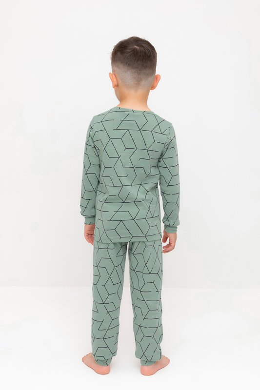 CROCKID Пижама 565053 К 1552 эвкалипт, геометрический рисунок