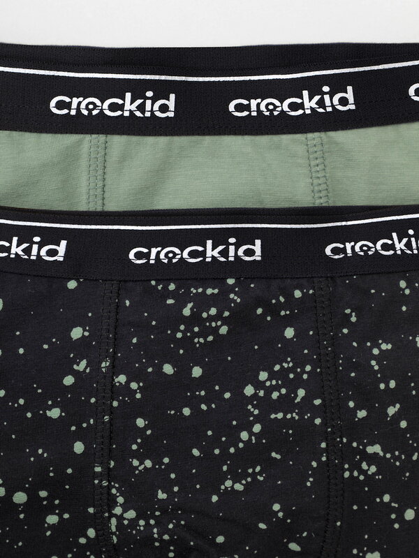 CROCKID Трусы 565074 К 1935-2уп нефритовый, темный графит, кляксы