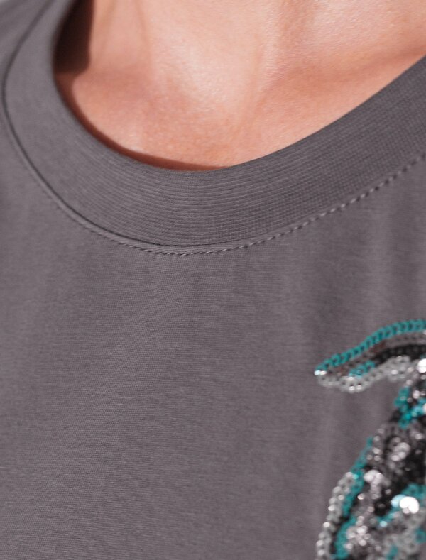 VILATTE Футболка 567421 D49.124 т.серый_рыба