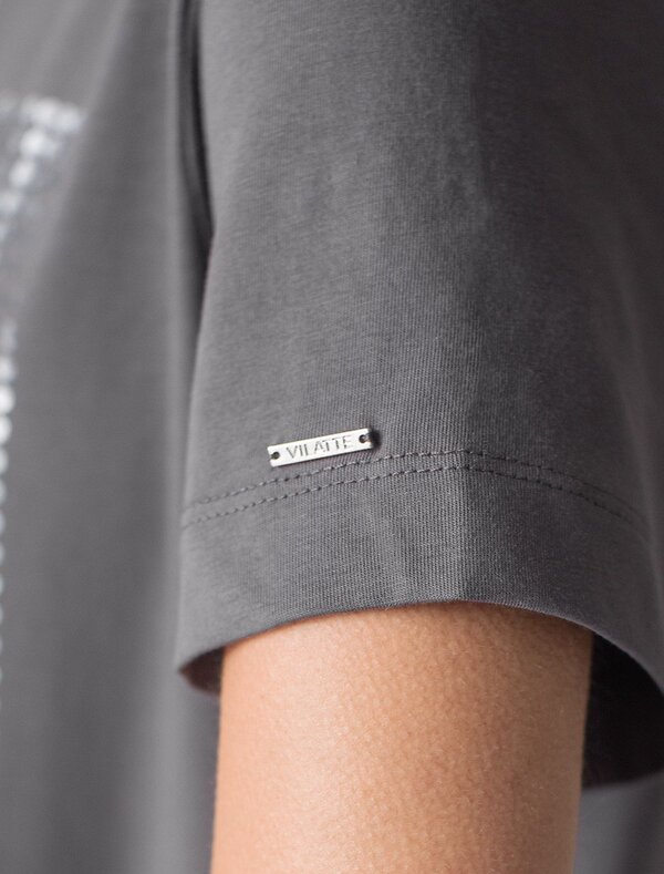VILATTE Футболка 567875 D49.124 т.серый_фольга