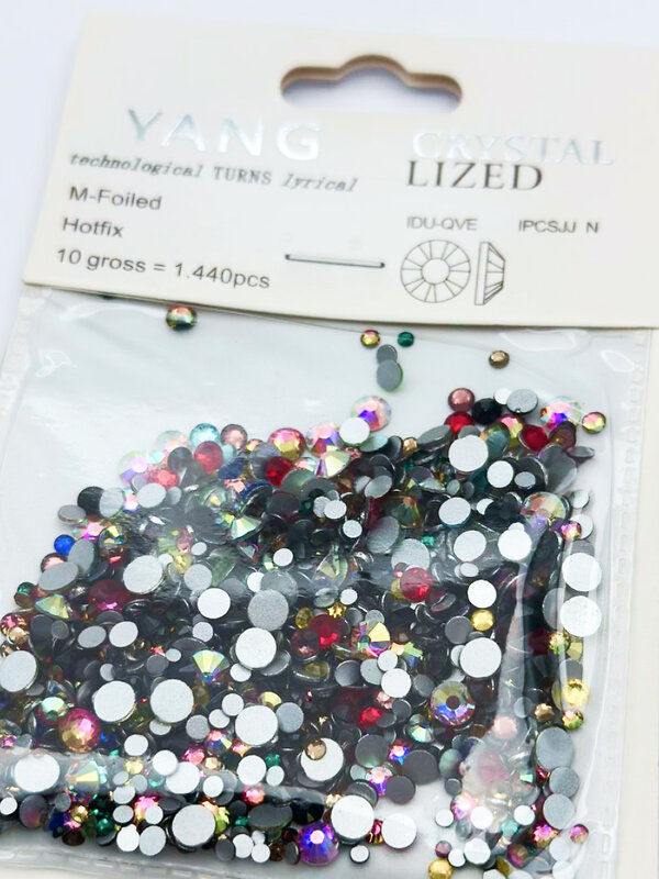 Nail Art Стразы для декора ногтей, микс (6#,8#,10#,12#,16#,20#), разноцветный, 1440 шт./уп. 567931 10056 