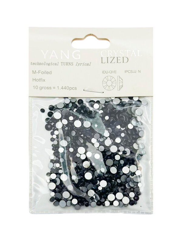 Nail Art Стразы для декора ногтей, микс (6#,8#,10#,12#,16#,20#), черный, 1440 шт./уп. 567932 10054 