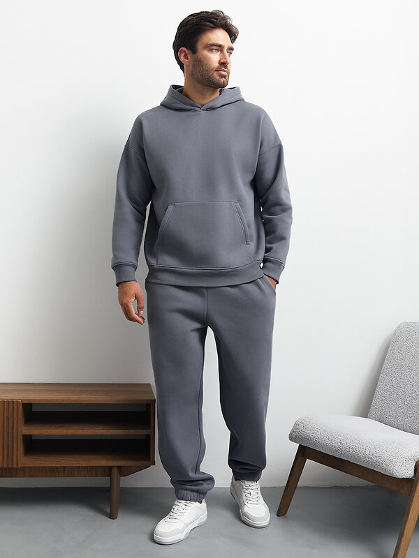 Omsa Худи 568029 OmU 2045С Худи муж. OVERSIZE утепленное, CO+PE Grigio (Серый)