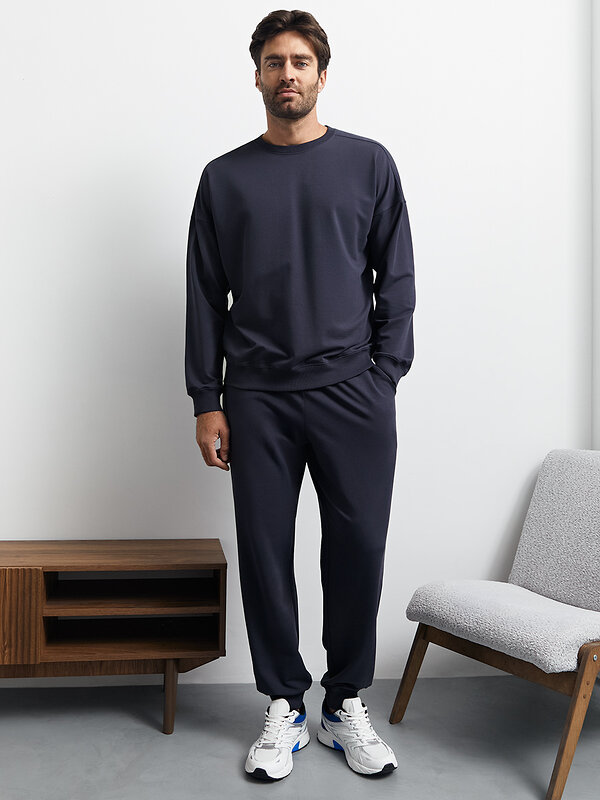 Omsa Свитшот 568035 OmU 1912С Свитшот муж. свобод/кроя, CO+EL Blu (Синий)