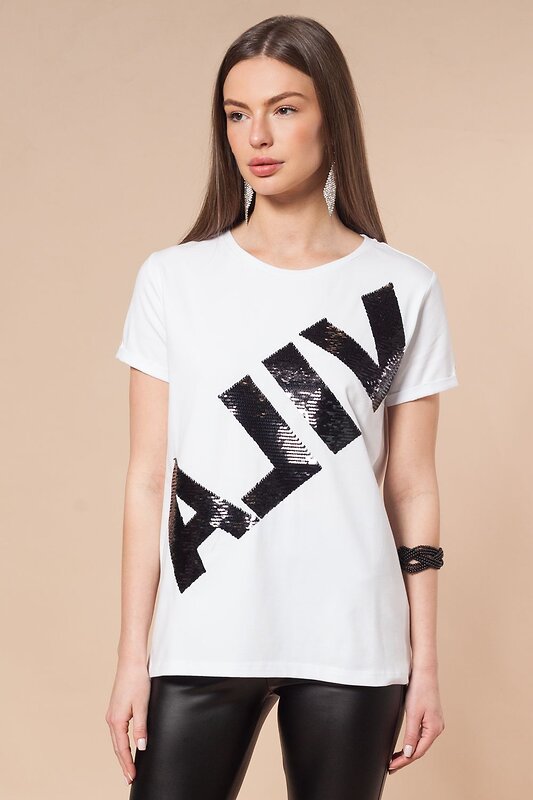 VILATTE Футболка 568166 D49.715 белый_буквы