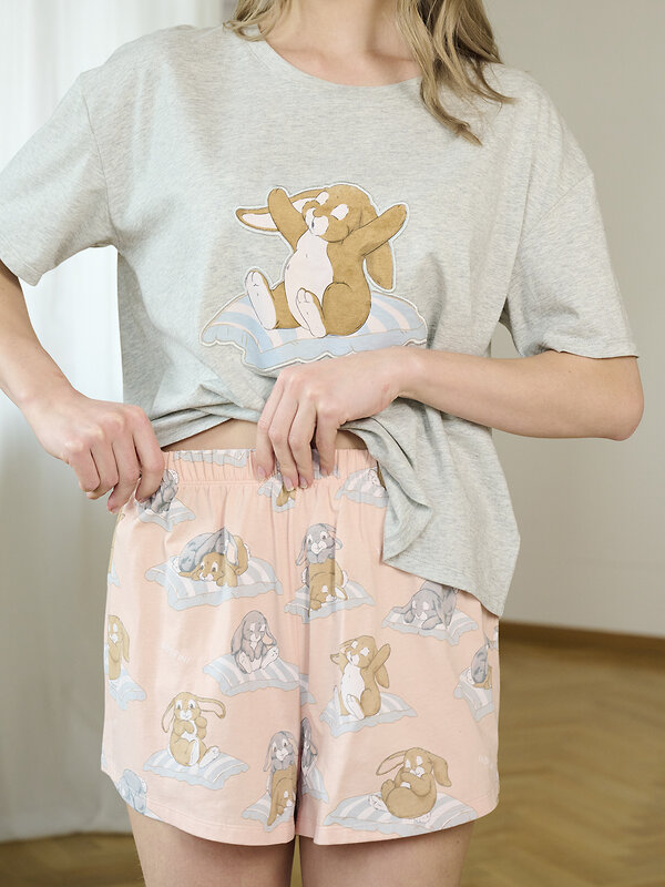 INDEFINI Пижама 568489 5231TBD Серый/Розовый