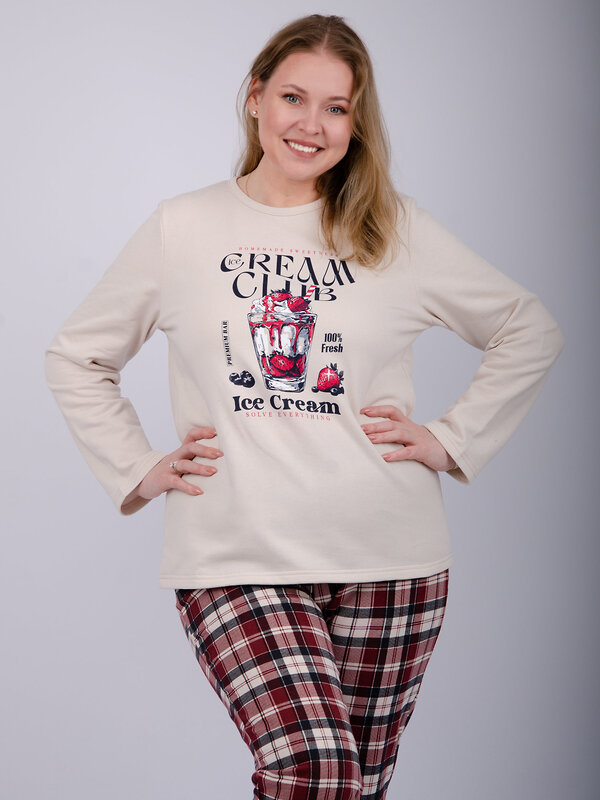 Malina Пижама 568532 3185 бордовый/молочный