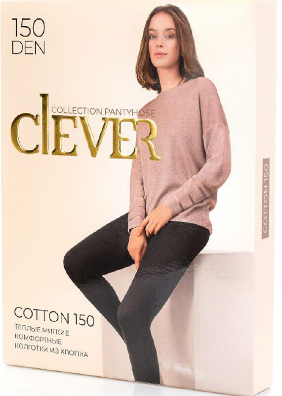 CLEVER Женские колготки 91158 COTTON 150 XL чёрный