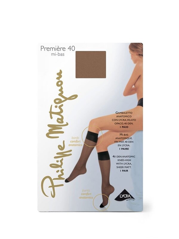 Philippe Matignon Гольфы 569117 PREMIERE 40 mi-bas (гольфы) Nero (Черный)