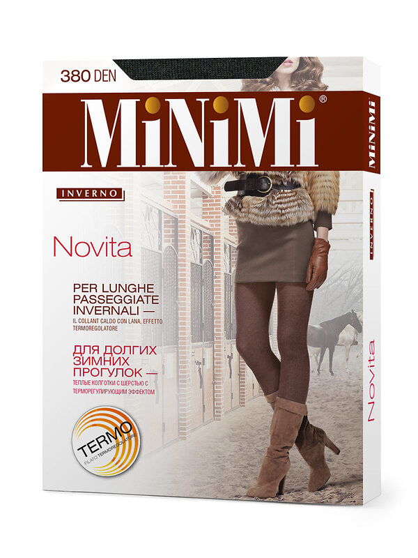 Minimi Колготки 569125 NOVITA 380 (шерсть) Nero (Черный)