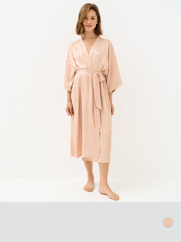 Omsa Халат 569163 OmD 0414D LINE Халат жен.(длинный с запахом жаккард), PL Rosa Cenere (Розовый)