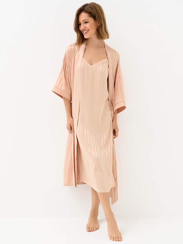 Omsa Халат 569163 OmD 0414D LINE Халат жен.(длинный с запахом жаккард), PL Rosa Cenere (Розовый)