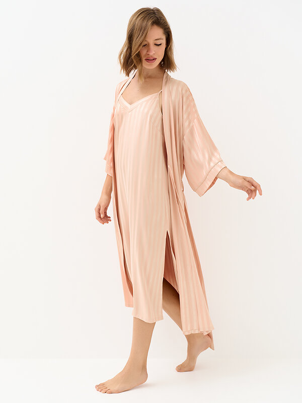 Omsa Халат 569163 OmD 0414D LINE Халат жен.(длинный с запахом жаккард), PL Rosa Cenere (Розовый)