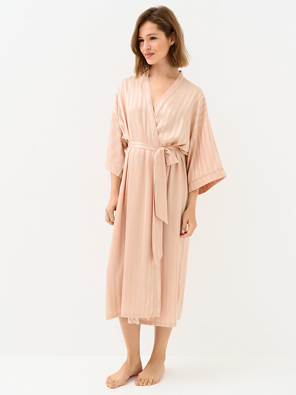 Omsa Халат 569163 OmD 0414D LINE Халат жен.(длинный с запахом жаккард), PL Rosa Cenere (Розовый)