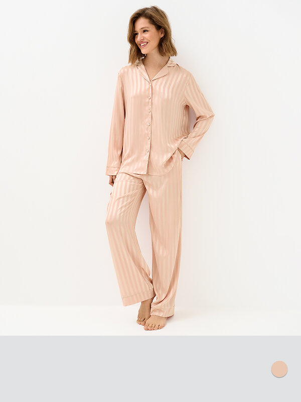 Omsa Пижама 569167 OmD 0231D LINE Пижама жен. (Рубашка+Брюки жаккард), PL Rosa Cenere (Розовый)
