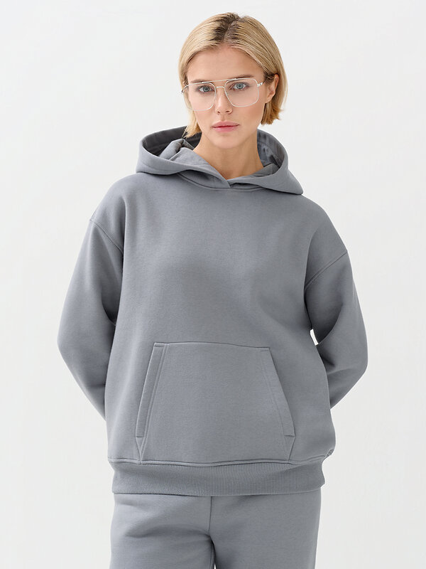 Omsa Худи 569187 OmD 2045С Худи жен. OVERSIZE утепленное, CO+PE Grigio (Серый)
