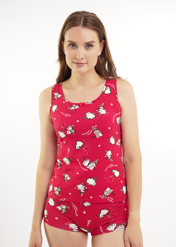 CLEVER Пижама 569328 LSET15-1202 красный/молочный