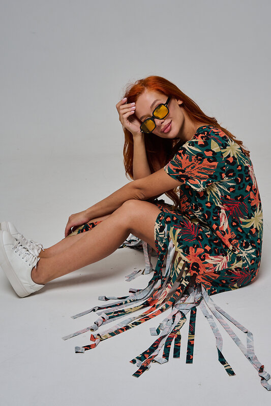 Натали Платье 569434 7480 листья на зеленом